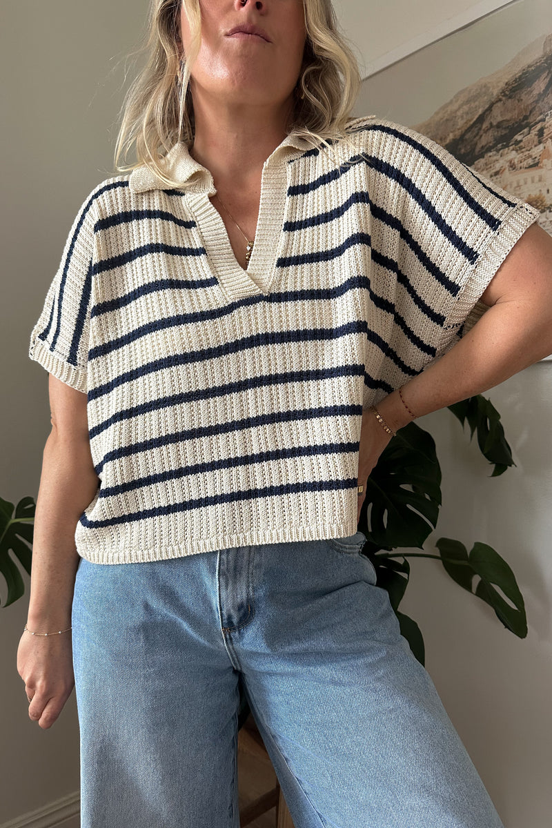 Harley Stripe Short Sleeve Knit