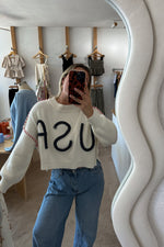 USA Sweater-Off White