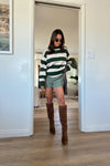 The Gretchen Stripe Sweater-Green