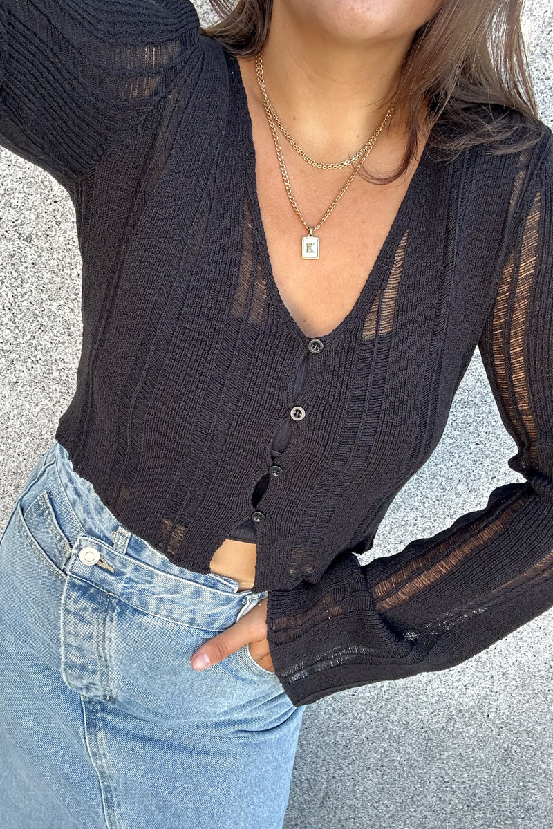 See You Later Sweater-Black