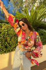 Tropical Garden Wrap Top