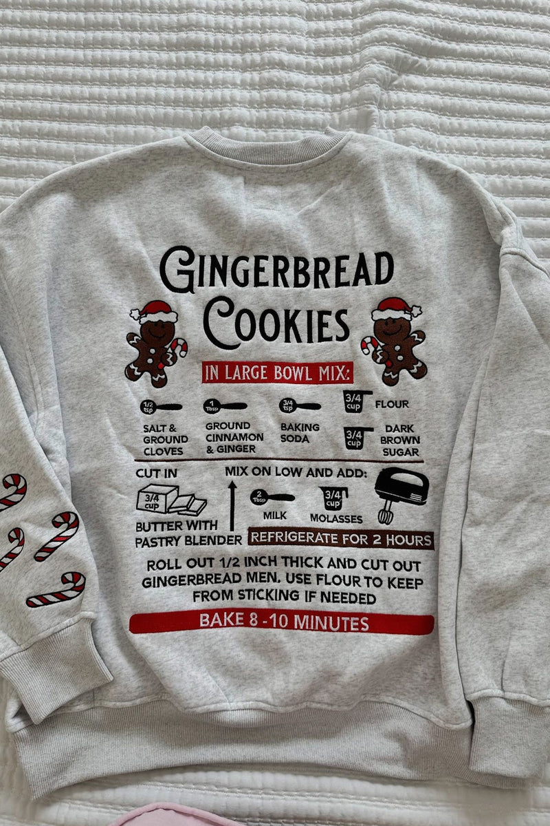 Gingerbread Cookie Embroidered Crewneck