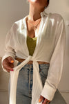 Stolen Hearts Tie Front Top-White