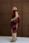 Burgundy Check Reykjavik Scarf-100% Recycled