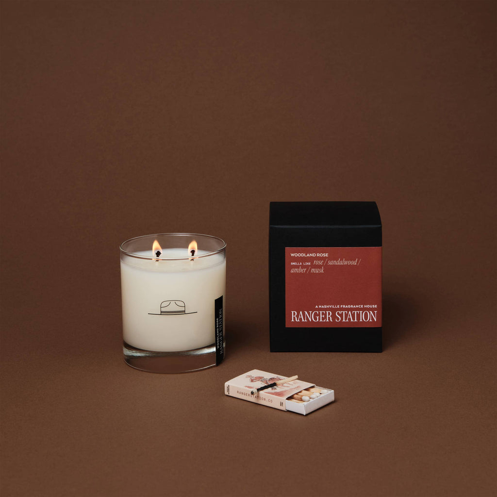 Woodland Rose Candle : 11oz Rocks Glass