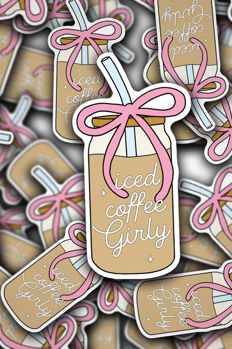 Vinyl Decal Coquette Iced Coffee Girly