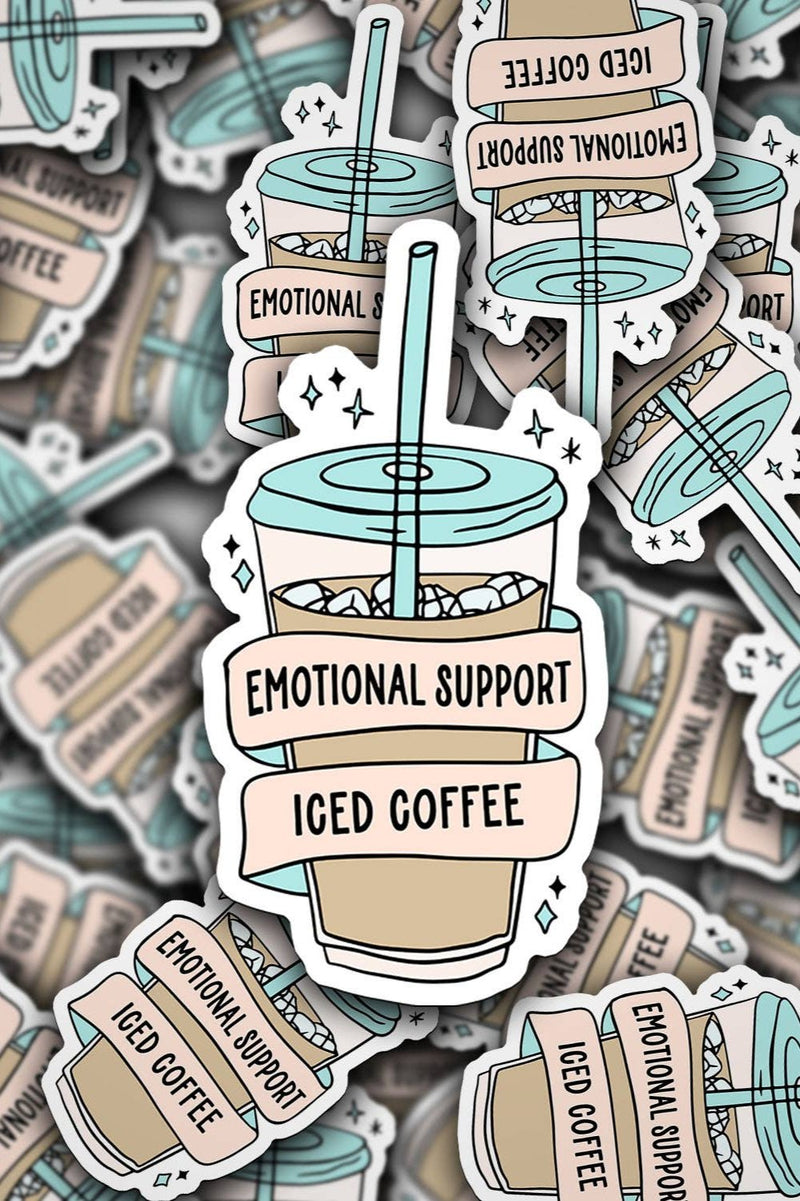 Emotional Support Iced Coffee Sticker