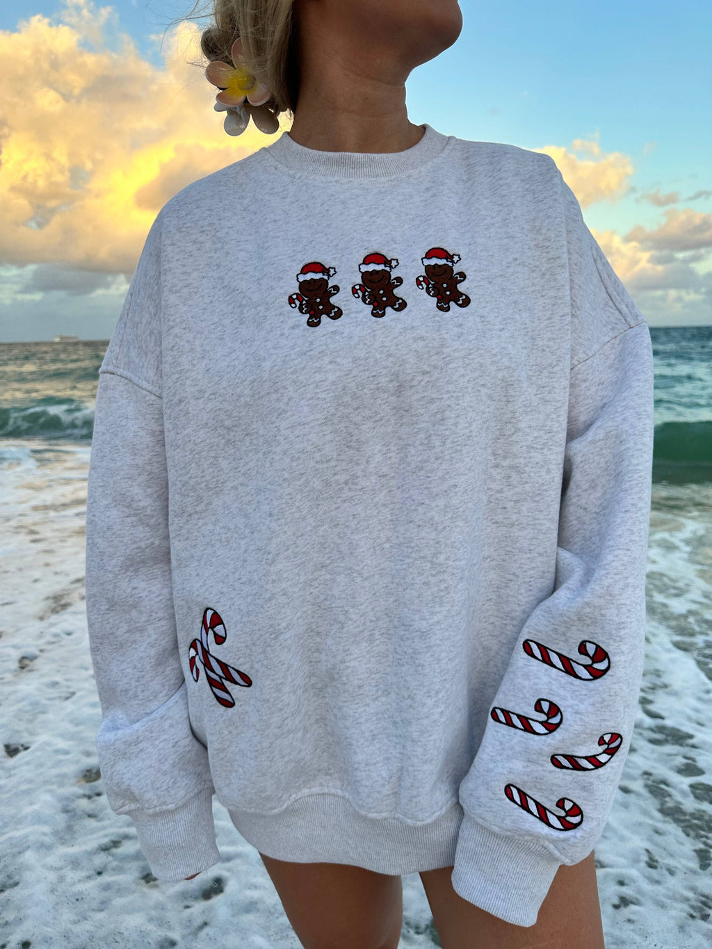 Gingerbread Cookie Embroidered Crewneck