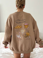 Fall Bucket List Embroidered Sweatshirt: Cappuccino￼