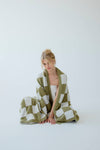 Olive Check Teddy Throw-100% Recycled