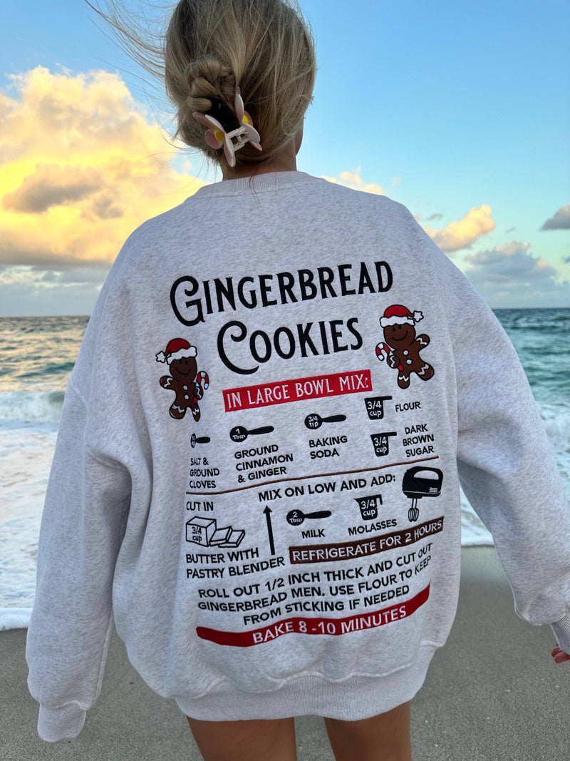 Gingerbread Cookie Embroidered Crewneck
