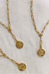 Initial Medallion Lariat Necklace