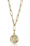 Initial Medallion Lariat Necklace